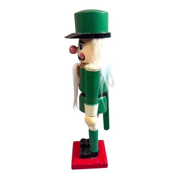 Guard Nutcracker Christmas Decor Festive Soldier Green Gold Detail Holiday 9" - Picture 6 of 9